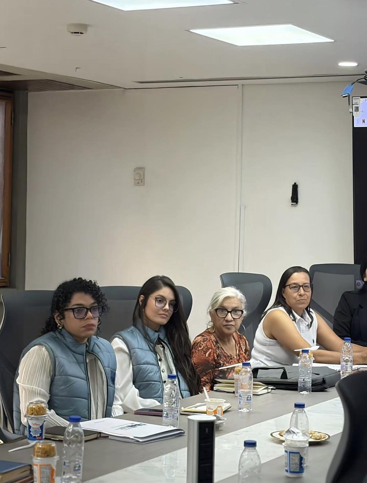 Participantes de la reunión sentados a la mesa